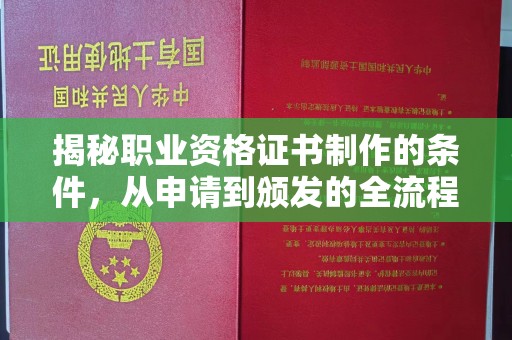 白银揭秘职业资格证书制作的条件，从申请到颁发的全流程解析