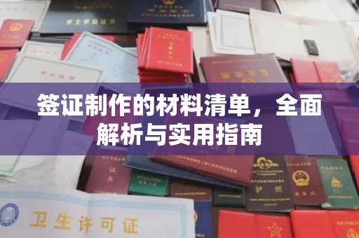 白银签证制作的材料清单，全面解析与实用指南
